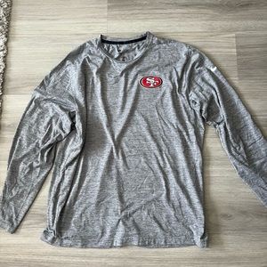 Nike grey 49ers dri fit long sleeve tshirt